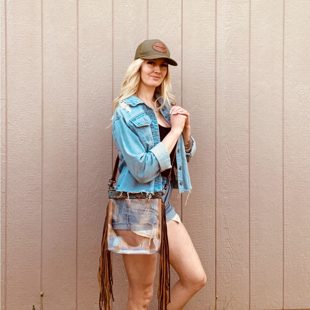 Clear Fringe Stadium Bag